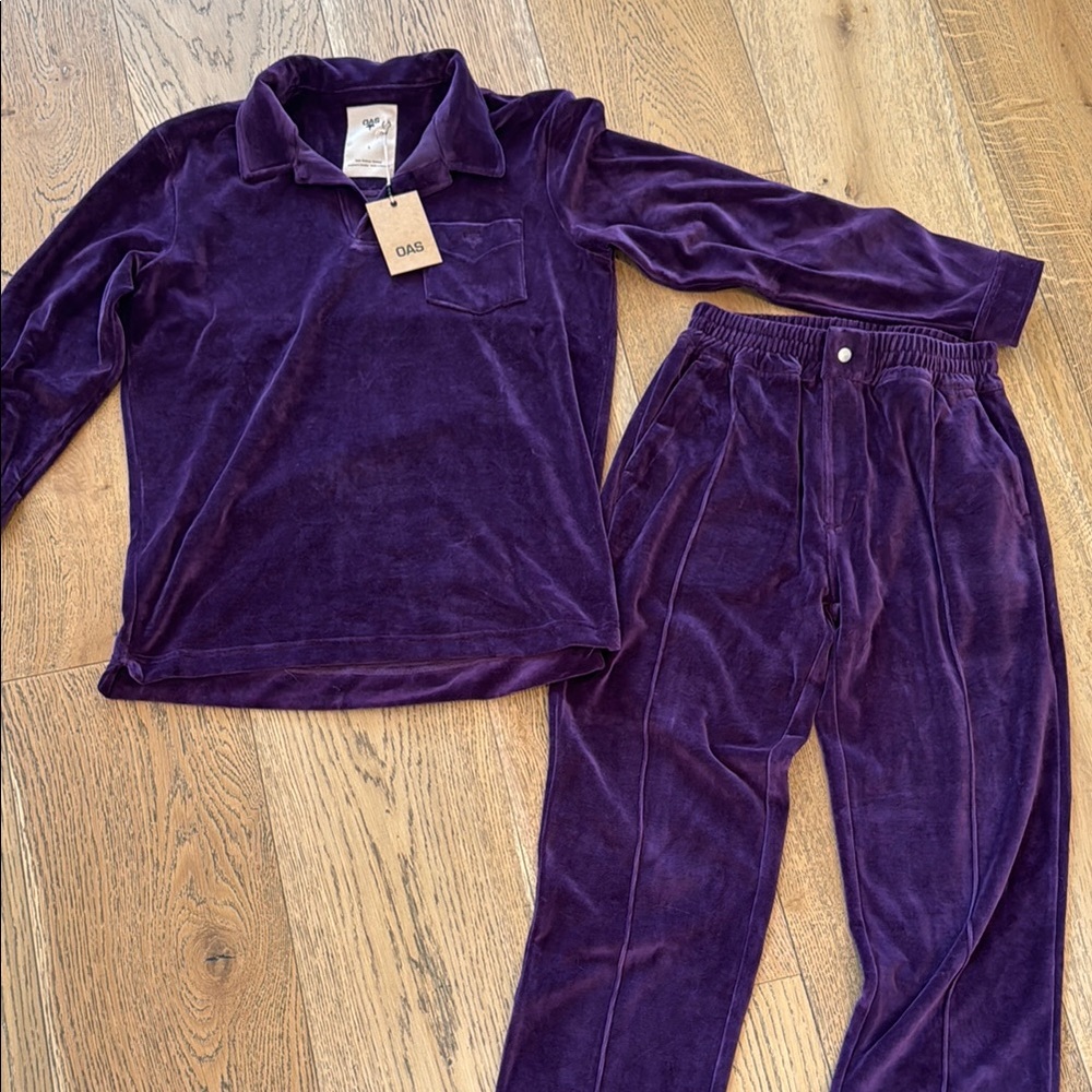 OAS Plush Deep Purple Velour Lounge Set